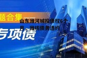 山东潍河城投债权6个月，潍坊债务违约