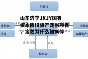 山东济宁JXJY国有资本债权资产定融项目，定融为什么被叫停