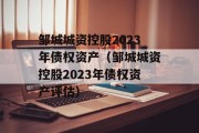 邹城城资控股2023年债权资产（邹城城资控股2023年债权资产评估）