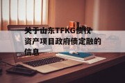 关于山东TFKG债权资产项目政府债定融的信息