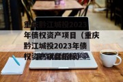 重庆黔江城投2023年债权资产项目（重庆黔江城投2023年债权资产项目招标）