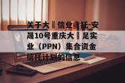 关于大‮信业‬托-安晟10号重庆大‬足实业（PPN）集合资金信托计划的信息