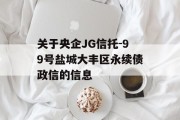 关于央企JG信托-99号盐城大丰区永续债政信的信息