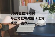 JG央企信托-193号江苏盐城政信（江苏央企一览表）