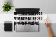 市中城建发展2023年债权项目（2023年城建发展重组）