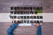 重庆市万盛经开区城市开发投资2023年债权转让项目政府债定融（万盛经开区投资集团）