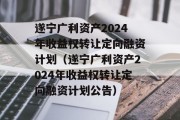 遂宁广利资产2024年收益权转让定向融资计划（遂宁广利资产2024年收益权转让定向融资计划公告）