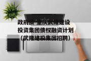 政府债-重庆武隆建设投资集团债权融资计划（武隆建投集团招聘）