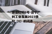 包含红码9号-遂宁广利工业发展2023债权（6）的词条