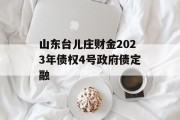 山东台儿庄财金2023年债权4号政府债定融