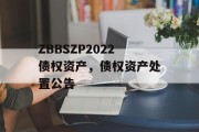 ZBBSZP2022债权资产，债权资产处置公告