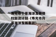 寿光市昇景海洋发展债权融资计划（寿光市升景海洋发展集团）