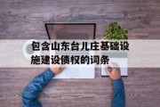 包含山东台儿庄基础设施建设债权的词条