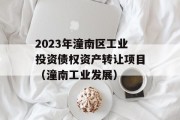 2023年潼南区工业投资债权资产转让项目（潼南工业发展）