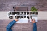 汝阳城投债应收账款债权计划的简单介绍