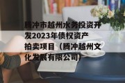 腾冲市越州水务投资开发2023年债权资产拍卖项目（腾冲越州文化发展有限公司）