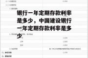 银行一年定期存款利率是多少，中国建设银行一年定期存款利率是多少