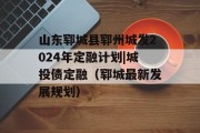 山东郓城县郓州城发2024年定融计划|城投债定融（郓城最新发展规划）