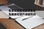 包含云南昆明国资实业发展债权资产项目的词条