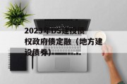 2023年DS建投债权政府债定融（地方建设债券）