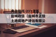 央企信托-213江苏盐城政信（盐城市正信土地房地产评估有限公司）