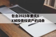 包含2023年重庆XX城投债权资产的词条