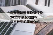 山东潍坊潍州投资控股2022年债权收益权资产计划的简单介绍