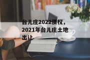 台儿庄2022债权，2021年台儿庄土地出让