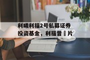 利曦利福2号私募证券投资基金，利福昔眀片