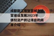 成都都江堰智慧城市运营建设发展2023年债权资产转让项目的简单介绍