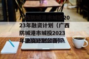 广西防城港市城投2023年融资计划（广西防城港市城投2023年融资计划公告）