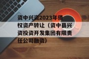 资中兴资2023年债权资产转让（资中县兴资投资开发集团有限责任公司融资）