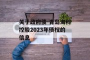 关于政府债-青岛海科控股2023年债权的信息