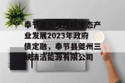 奉节县三峡库区生态产业发展2023年政府债定融，奉节县夔州三峡清洁能源有限公司