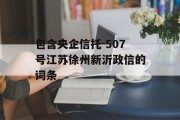 包含央企信托-507号江苏徐州新沂政信的词条