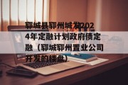 郓城县郓州城发2024年定融计划政府债定融（郓城郓州置业公司开发的楼盘）