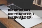 防城港市城投2023融资计划政府债定融（防城港城投集团官网）