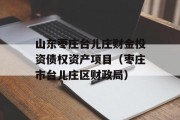 山东枣庄台儿庄财金投资债权资产项目（枣庄市台儿庄区财政局）