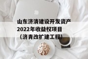 山东济清建设开发资产2022年收益权项目（济青改扩建工程）