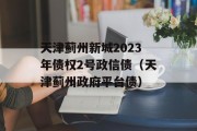 天津蓟州新城2023年债权2号政信债（天津蓟州政府平台债）