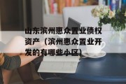 山东滨州惠众置业债权资产（滨州惠众置业开发的有哪些小区）