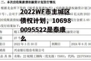 2022WF市主城区债权计划，106980095522是泰康么