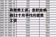 月缴费工资，患职业病前12个月平均月缴费工资