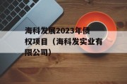 海科发展2023年债权项目（海科发实业有限公司）