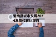 沂南县城市发展2024年债权转让项目