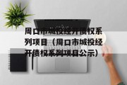 周口市城投经开债权系列项目（周口市城投经开债权系列项目公示）