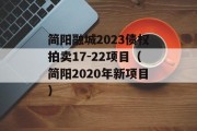 简阳融城2023债权拍卖17-22项目（简阳2020年新项目）