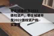 枣庄城建开发2022债权资产，枣庄城建开发2022债权资产购买渠道