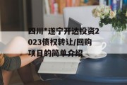 四川*遂宁开达投资2023债权转让/回购项目的简单介绍