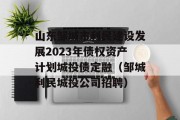 山东邹城市利民建设发展2023年债权资产计划城投债定融（邹城利民城投公司招聘）